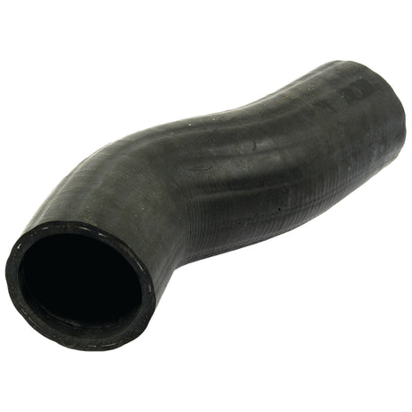 The Air Cleaner Hose (Sparex Part No.S.67482) by Sparex is a black, curved rubber hose with a hollow center, specifically designed for fluid transfer in the Ford New Holland DEXTA.