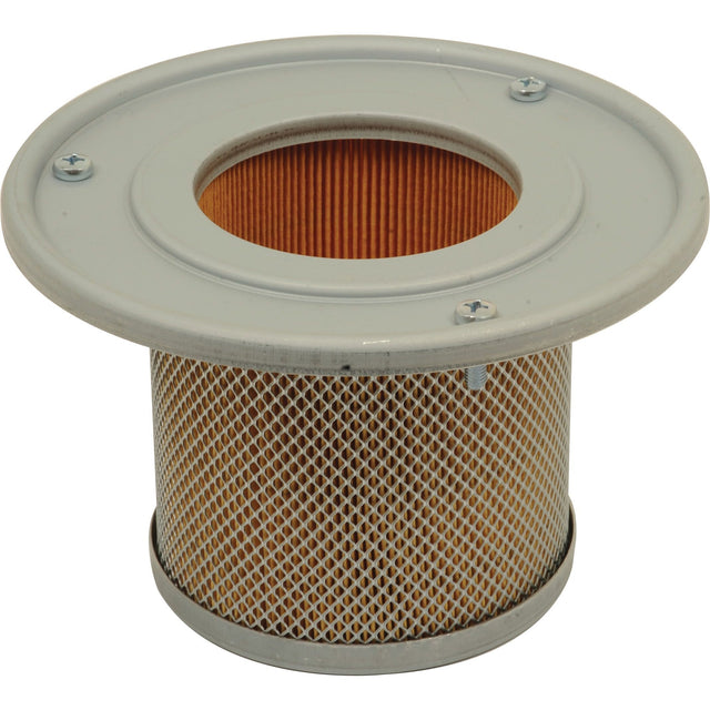 The Sparex Air Filter - Inner - AF25301 (Sparex Part No. S.76553) is a cylindrical air filter with a metal mesh exterior and pleated paper interior, featuring a metal cap with a central hole secured by four screws. Designed for John Deere equipment, it ensures optimal performance and durability.