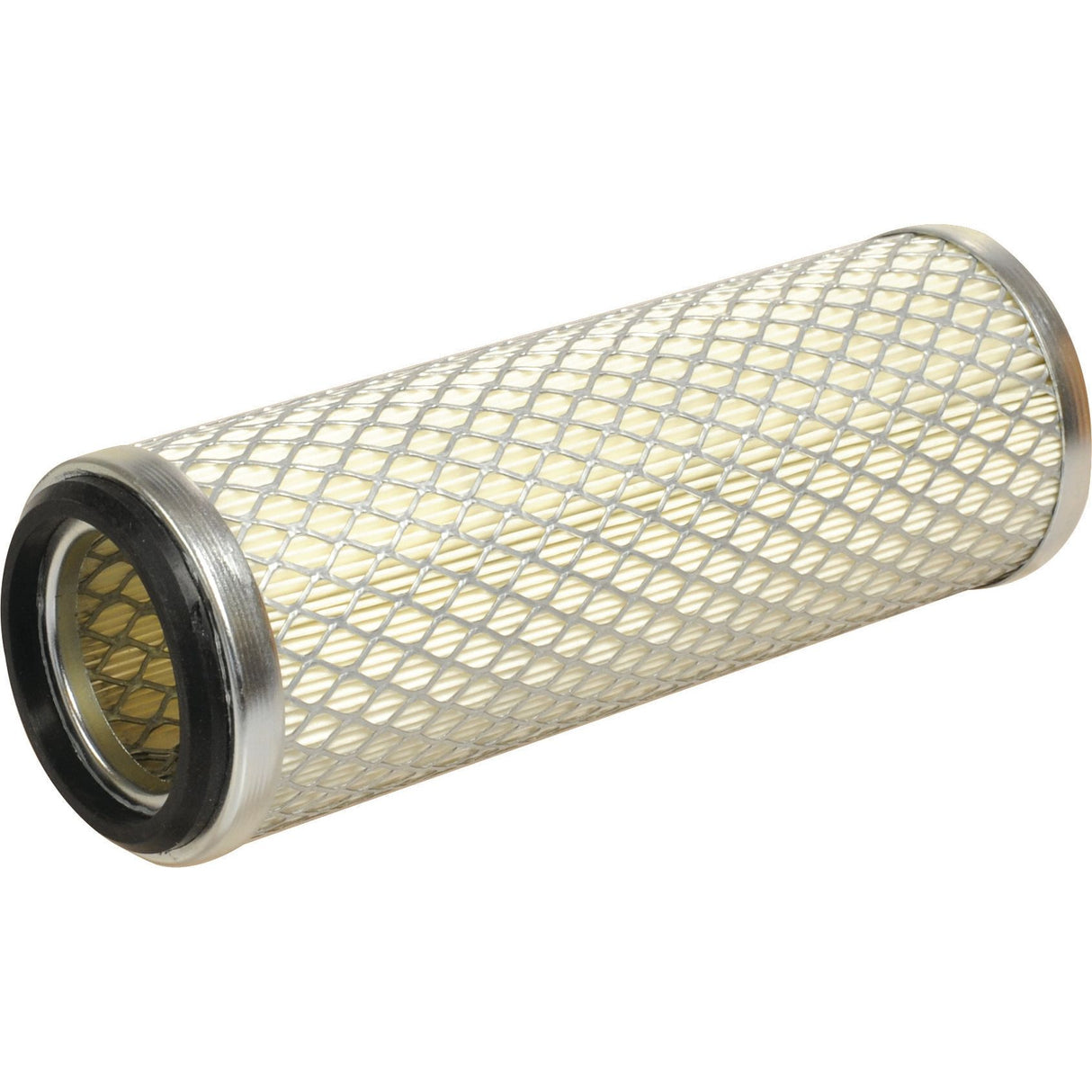 The Sparex Air Filter - Inner (Part No. S.40548) features a robust cylindrical design with a metal mesh exterior and rubberized ends, specifically engineered for use in Massey Ferguson Dry Type Air Cleaners.