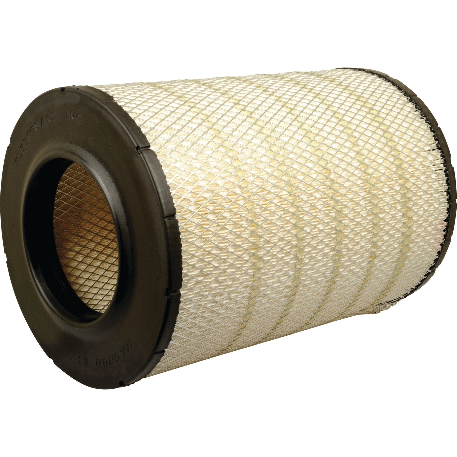 A cylindrical air filter with a black rim and a mesh-like outer material, designed for use in vehicles or machinery to filter air intake, such as the Sparex Air Filter - Outer - AF25033M (Sparex Part No. S.52751).