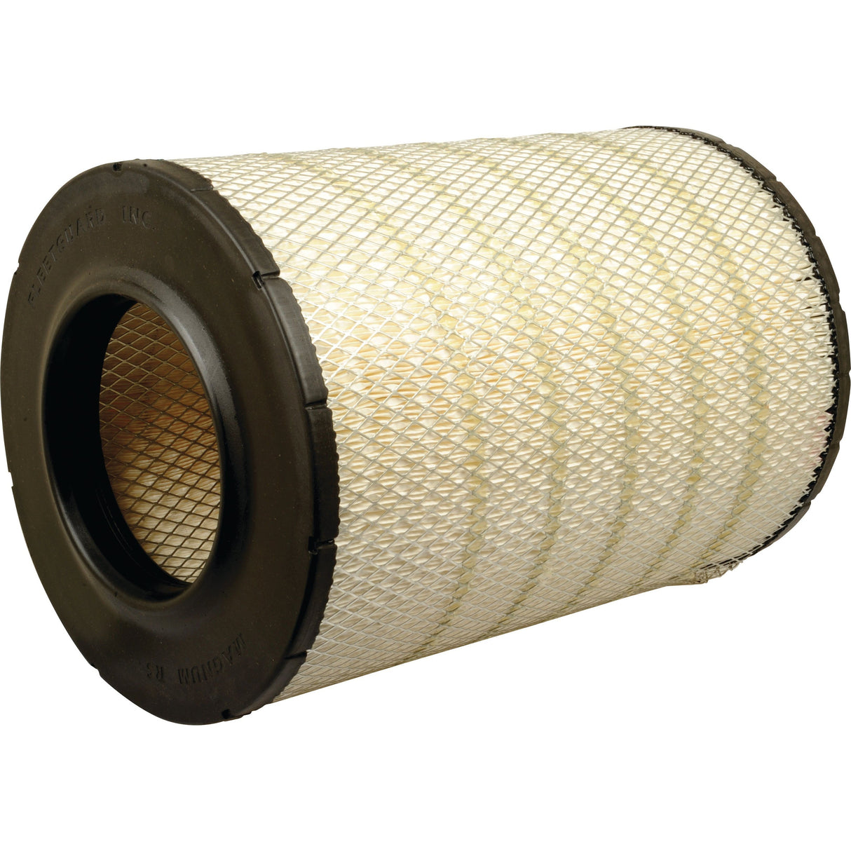 A cylindrical air filter with a black rim and a mesh-like outer material, designed for use in vehicles or machinery to filter air intake, such as the Sparex Air Filter - Outer - AF25033M (Sparex Part No. S.52751).