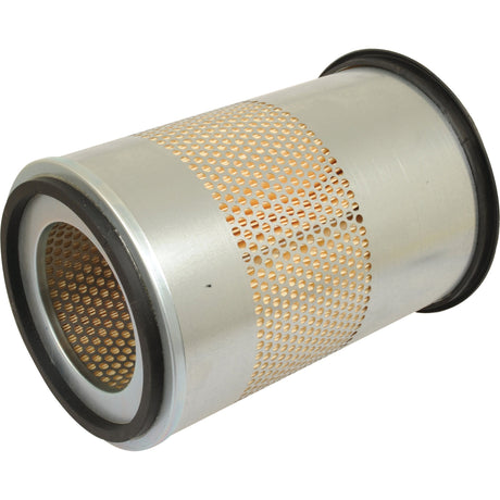 A Sparex cylindrical metal air filter with perforations and rubber seals on both ends, suitable for Ford/New Holland models.