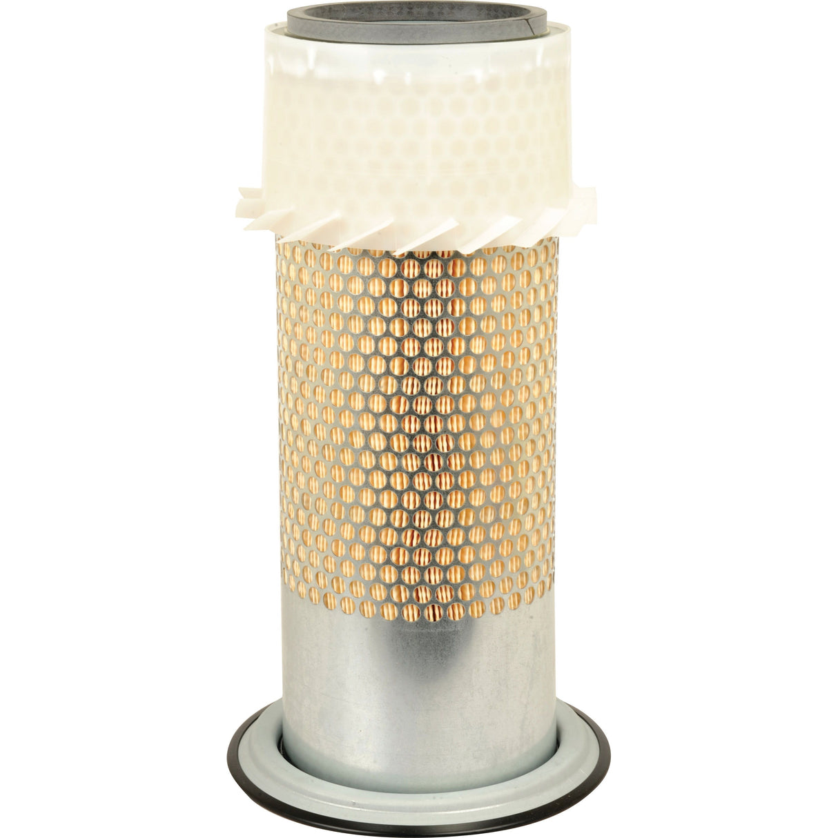 The Sparex Air Filter - Outer - AF4570K (Sparex Part No.S.76765) is a cylindrical industrial air filter with a metal base and perforated exterior designed to capture airborne particles, making it perfect for any JCB machinery.