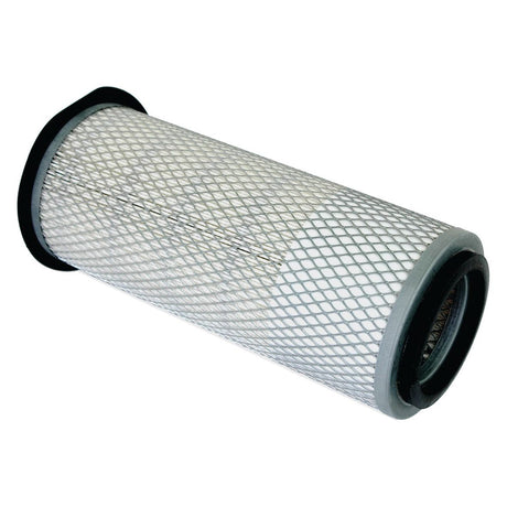 Introducing the Air Filter - Outer by Sparex (Part No. S.40551), a cylindrical air filter featuring a metal mesh exterior, black rubber end caps, and pleated paper filtration material, specifically designed for Massey Ferguson tractors.