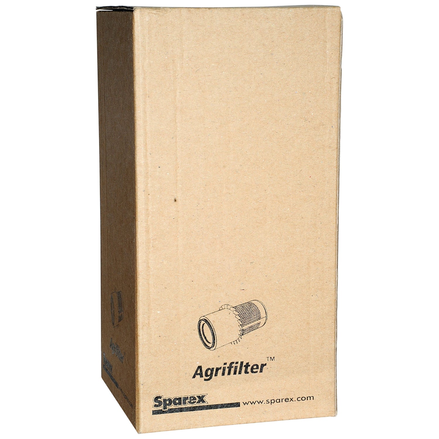 A tall, rectangular cardboard box with the brand "Sparex" and the company name "Sparex" printed on it, featuring a small illustration of a Massey Ferguson dry type air cleaner and labeled as "Air Filter - Outer | Sparex Part No.S.40551.
