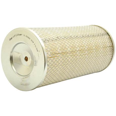 The Sparex Air Filter - Outer, part number S.76260, features a cylindrical design with a metal mesh exterior and solid end caps, and is compatible with Claas DOMINATOR.