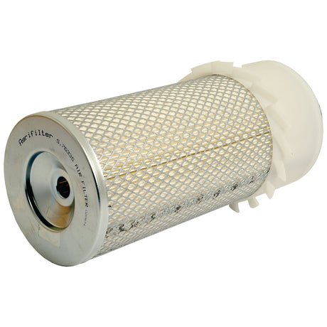 Air Filter - Outer (Sparex Part No. S.76335) by Sparex, featuring a cylindrical design with a metal mesh exterior and a plastic end cap, compatible with Ford / New Holland 470 models.