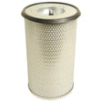 The Sparex Air Filter - Outer (Sparex Part No. S.76549) is a cylindrical air filter with a metal top and bottom, featuring a mesh-like outer layer designed to trap particles, ideal for use in Fiat New Holland machinery.