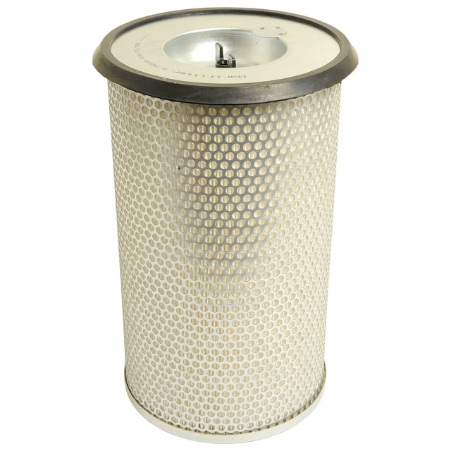 The Sparex Air Filter - Outer (Sparex Part No. S.76549) is a cylindrical air filter with a metal top and bottom, featuring a mesh-like outer layer designed to trap particles, ideal for use in Fiat New Holland machinery.
