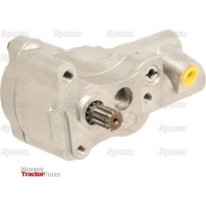 Close-up of a metallic auxiliary hydraulic pump with visible gear components, featuring the Sparex Part No. S.40873 logo in the bottom left corner.