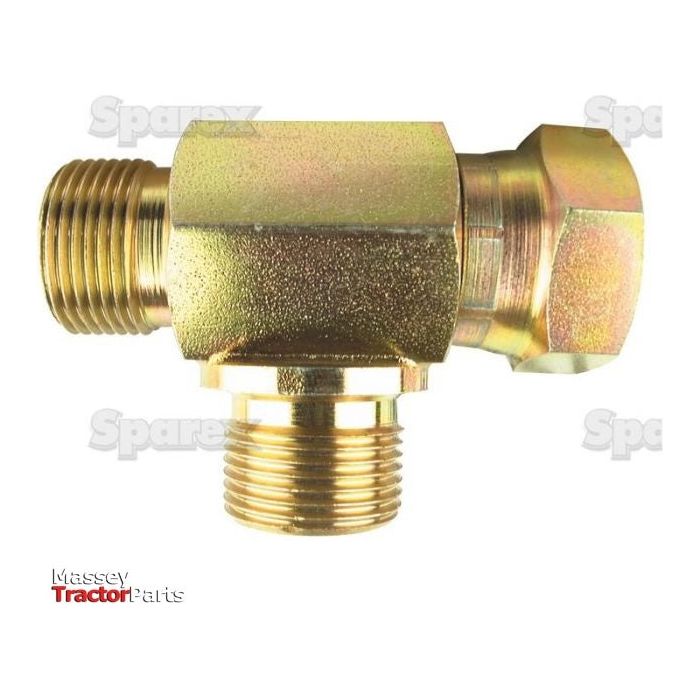 Hydraulic Tee Adaptor 1/2''BSP male - 1/2''BSP female - 1/2''BSP male branch
 - S.12037 - Farming Parts