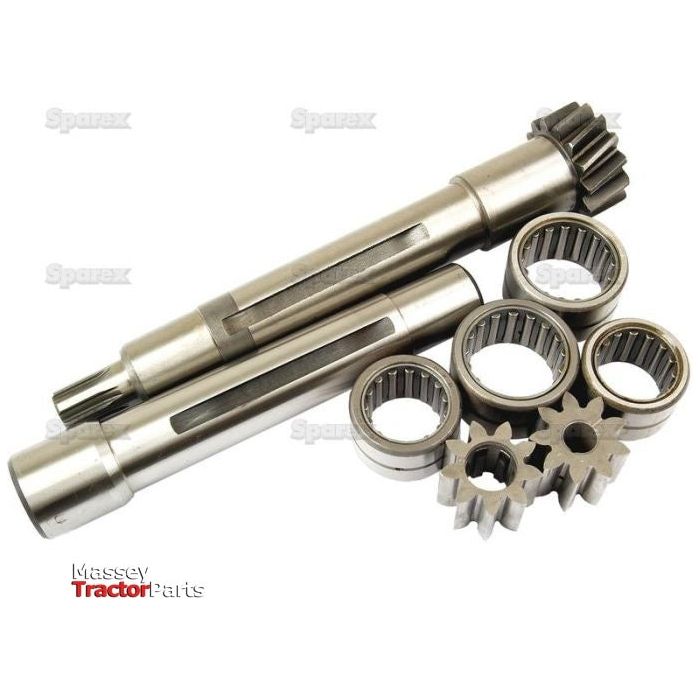 Several silver mechanical parts, including cylindrical gears and bearings, are arranged on a white background. The "Sparex" logo is visible in the bottom left corner. It's clear these components, part of the Balancer Repair Kit (Sparex Part No.S.40509), are compatible with Massey Ferguson models and could be found on a Perkins Build List.