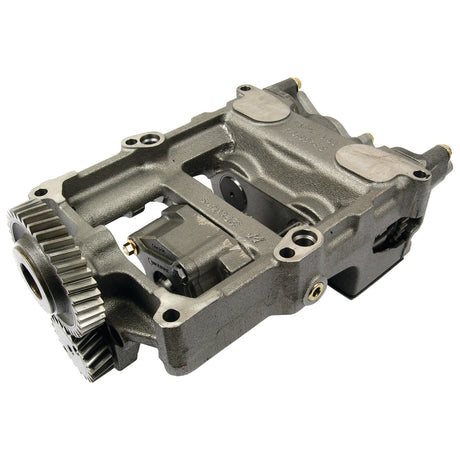 A Sparex Balancer Unit (Part No. S.40512), a metallic engine component with a gear and bolts, featuring 6 Bolt Fixing compatible with Case IH standards, likely functions as an oil pump assembly for a vehicle.