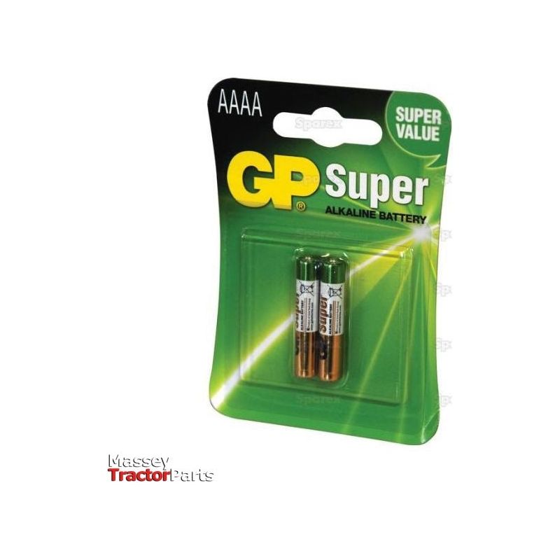 A pack of two Sparex AAAA GP Super 1.5V batteries, featuring green and yellow packaging with a "Super Value" label at the top right corner (Sparex Part No.S.71245).