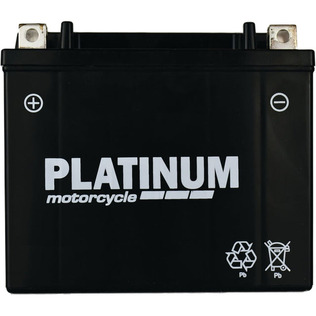 A black Sparex Battery CT4L-BS, a 12V motorcycle battery with a 4 AH capacity @20HR, featuring clearly marked positive and negative terminals and recycling symbols at the bottom corners.