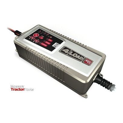 A battery charger, Sparex Part No. S.31326, with a digital display and the Sparex branding supports 12V at 7.0A; it features labels and is operated via a power cord.