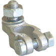 The Sparex Battery Terminal (Standard Duty) Positive, Part No. S.20780, is equipped with a bolt and nut for securing cables, making it ideal for your positive battery terminal needs.
