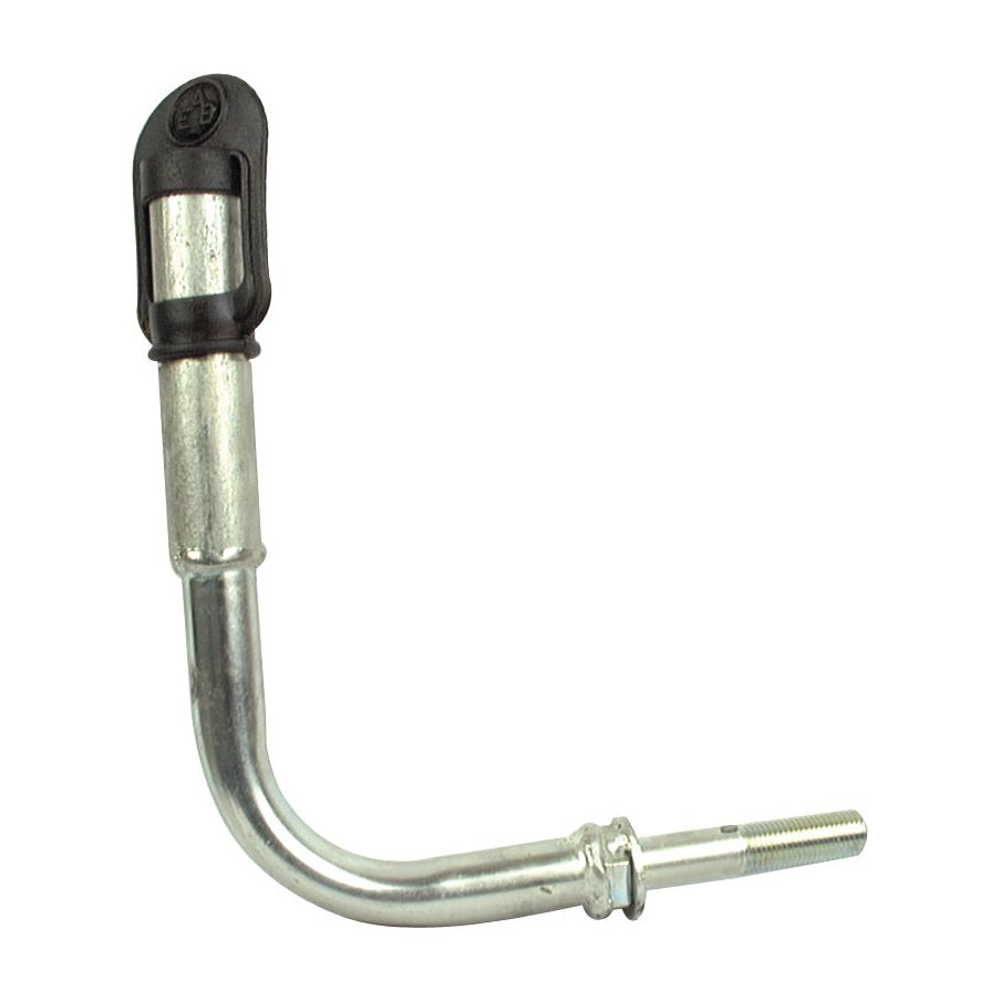 The Beacon Bracket (RH & LH) - S.14621 from Sparex features a metal curved bar with a threaded end, a black plastic component on the opposite side, and is finished with a rubber end cap.