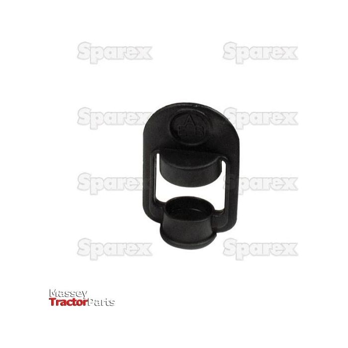 A black plastic fastener, identifiable as a component against a white background, bears the words "Sparex" and "Massey Tractor Parts" partially visible. This item seems to be a Beacon Pin Dust Cover, specifically Sparex Part No. S.5053. For those importing this product, Tariff Code 8512909000 may be applicable.
