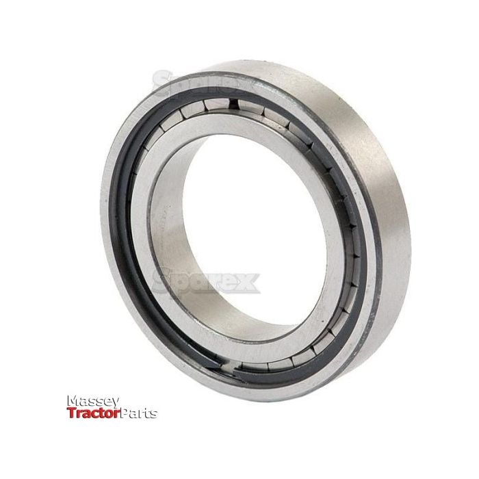 A cylindrical roller bearing, identified as Bearing - S.40782, is displayed against a backdrop featuring "Sparex" and "Massey Ferguson Tractor Parts" logos. The bearing is metallic and circular in shape with internal rollers.