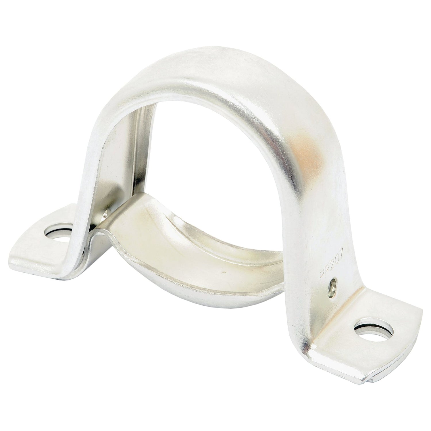 A metallic pipe clamp with two mounting holes on either side, designed to secure pipes to a surface, perfectly complements the Sparex Bearing Housing Only (PP207) applications.