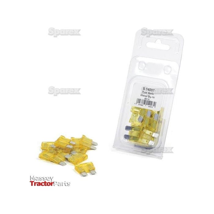 Blade Fuse 20A, 10 pcs. Agripak
 - S.14007 - Farming Parts