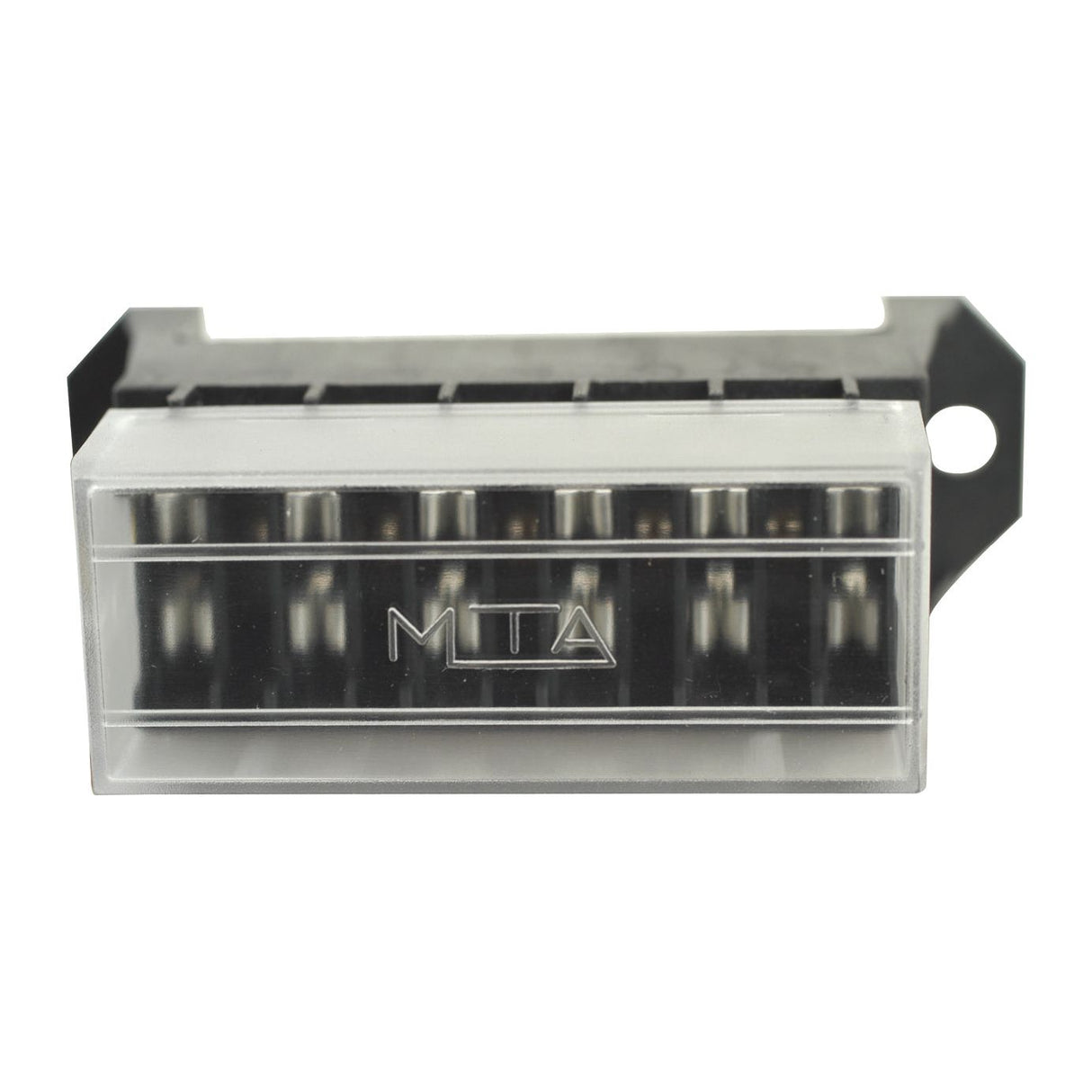 A transparent plastic electrical connector housing multiple metal pins inside, branded with "Sparex" and labeled "Blade Fuse Box 6 Fuse - S.79054" on the front, featuring a rear cable entry.