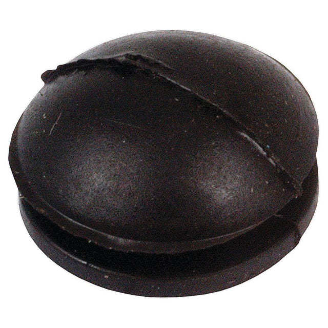 Close-up of a black, round rubber Blind Grommet Ø1/4'' x 1/16'' Groove | Sparex Part No. S.11341, resembling a closed blind grommet by Sparex.
