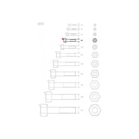 Bolt M8 x 25 - 339761X1 - Massey Tractor Parts