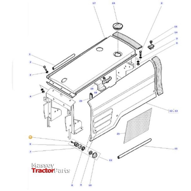 Massey Ferguson Bolt - 3700023m1-Massey Ferguson-Bolts,Bolts & Set Screws,Cabin & Body Panels,Farming Parts,Metric,Nuts,Panels,Screws & Fasteners,Towing & Fasteners,Tractor Body,Tractor Parts,UNC,UNF