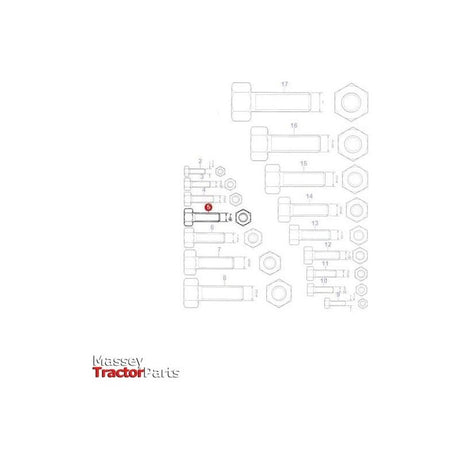 Bolt 7/16 x 13/8 UNF - 353562X1 | OEM |  parts | Bolts-Massey Ferguson-Bolts,Bolts & Set Screws,Farming Parts,Hardware,Metric,Nuts,Screws & Fasteners,Threaded Bar,Towing & Fasteners,Tractor Parts,UNC,UNF,Workshop,Workshop Equipment