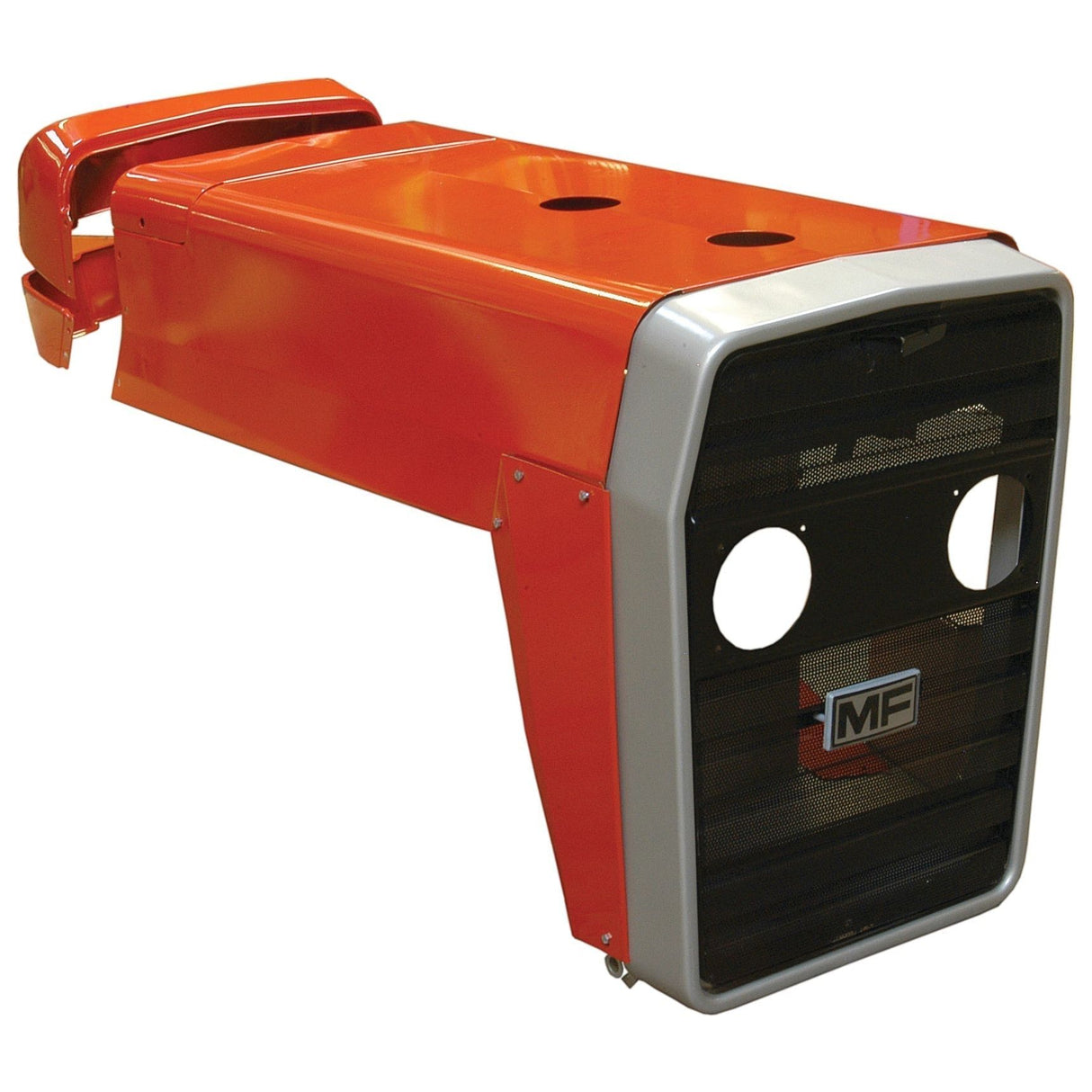 Sparex Bonnet Assembly (Part No. S.42609) in orange, featuring headlight openings and a front grille with the Massey Ferguson logo.