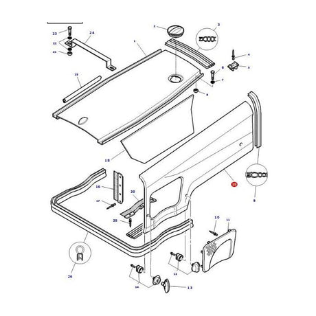Bonnet Panel - 3784561M2 - Massey Tractor Parts