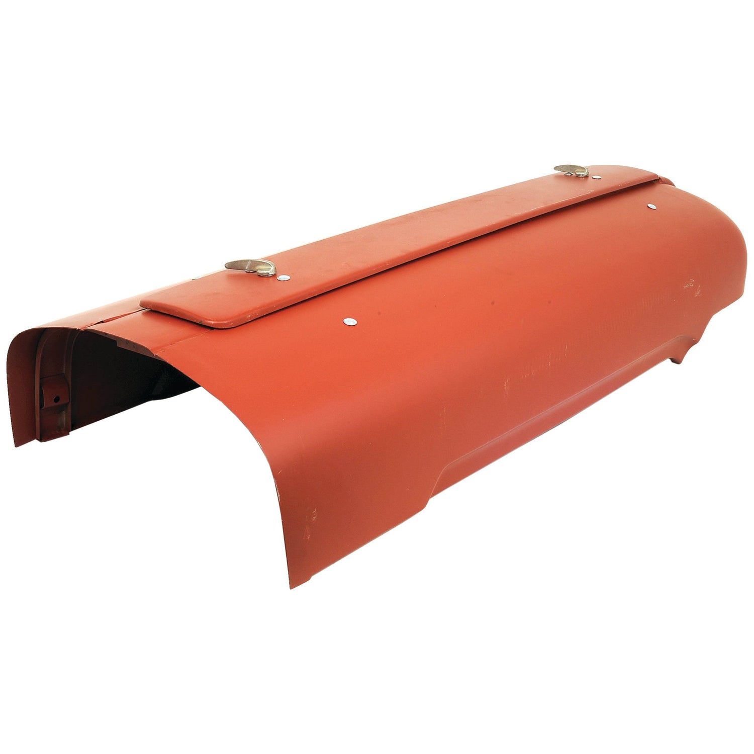 A red Massey Ferguson Sparex bonnet (Sparex Part No. S.43704) with a built-in toolbox and two latches.
