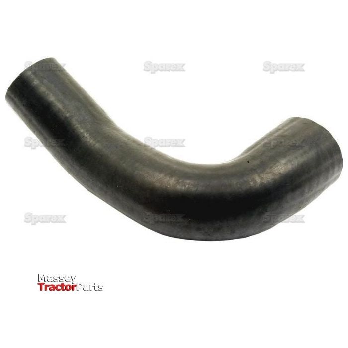 A black rubber bottom hose with a curved shape, featuring inner diameters of 50mm on the smaller end and 55mm on the larger end, branded with "Sparex" (Part No. S.43135) and ideal for your Massey Ferguson tractor.