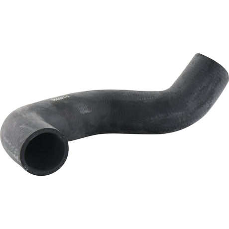 The Sparex Bottom Hose (Sparex Part No. S.140906), featuring a black, curved rubber design with a textured surface, has an inner diameter of 61.30mm at the smaller end and 70mm at the bigger end, making it ideal for use in automotive cooling systems and suitable for New Holland machinery.