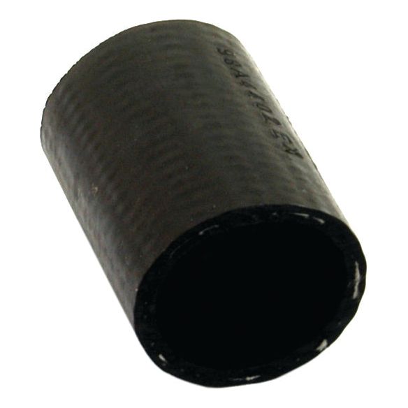 A close-up of a short, black cylindrical hose with a textured surface, likely an automotive or industrial component. This Sparex Bottom Hose (Part No. S.40028), featuring consistent inner diameters of 37mm at both ends, comes equipped with an S.4330 hose clip to ensure durability and secure fastening.