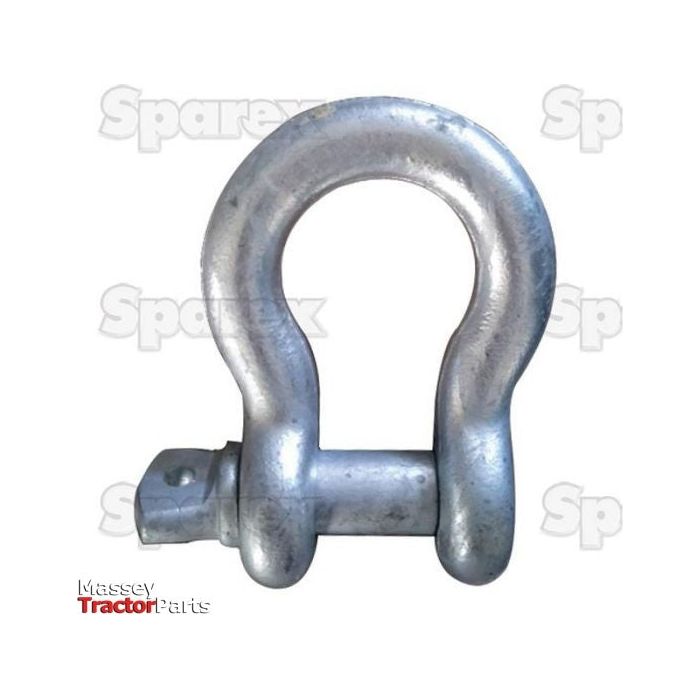 A Bow Shackle made of drop forged mild steel, with a pin diameter of 19mm and size of 16mm, against a white background. It features the Sparex logo and text reading "Massey Tractor Parts." The product is listed as Sparex Part No. S.27782 in a convenient agripak containing one piece.