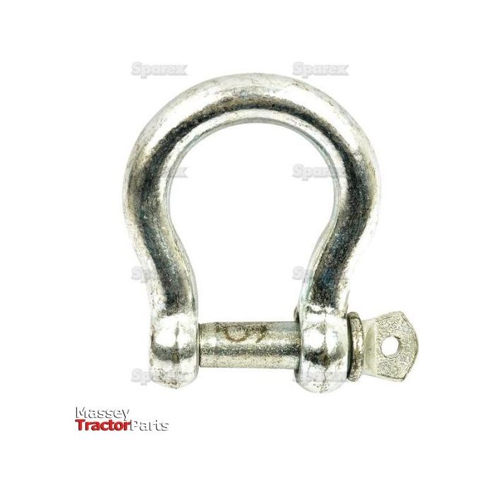 A Bow Shackle with a screw pin (Pin Ø16mm - S.4872) by Sparex, commonly used for connecting or securing chains and ropes. The "Massey Tractor Parts" logo is visible on the bottom left corner.
