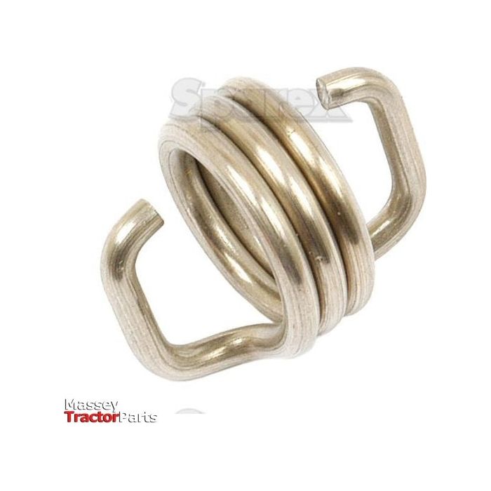 A close-up of a metal tension spring coil with U-shaped ends, designed as the Brake Actuator Spring (Sparex Part No. S.40834), against a white background. The logo "Massey Tractor Parts" is in the lower left corner. Suitable for Case IH / International Harvester machinery.
