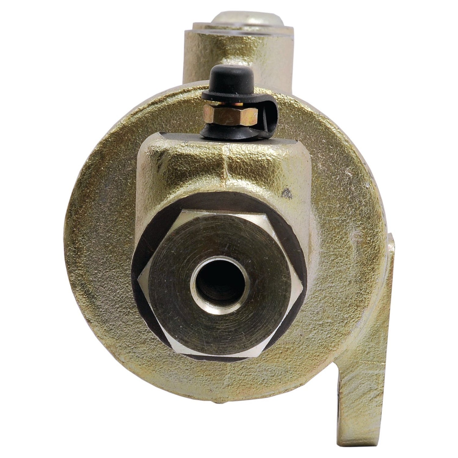 A close-up view of the Brake Master Booster Cylinder from Sparex, featuring a hexagonal bolt and a central hole.