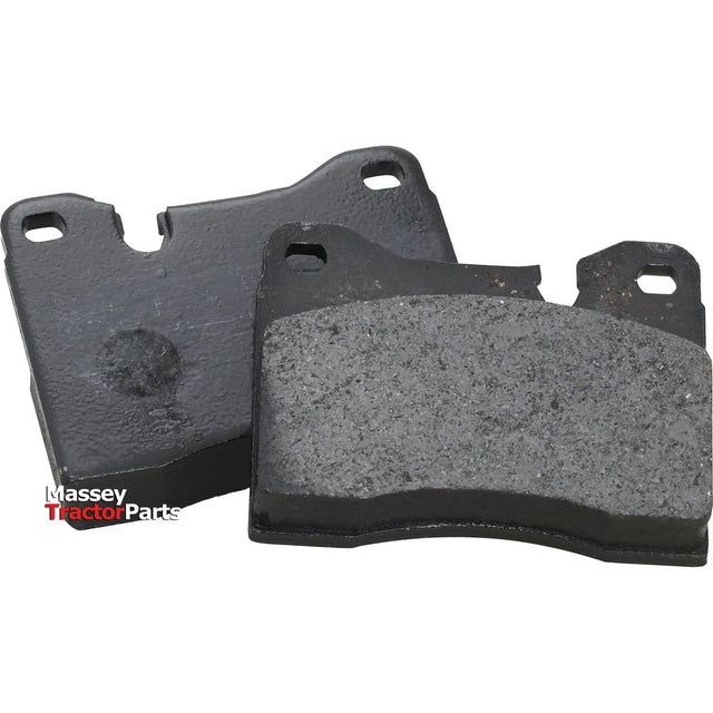 Two black Sparex brake pads from the Brake Pad Set (Sparex Part No. S.37613), one lying flat and the other standing upright, showcasing the surface material used for braking.