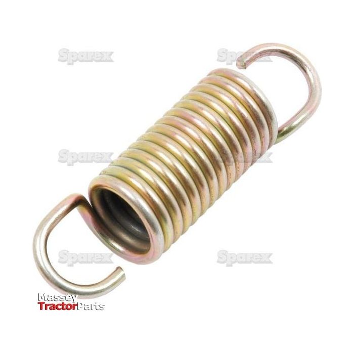 A metal coil extension spring with hooks at both ends, displayed against a white background. The words “Sparex” and “Massey Tractor Parts” are visible in the background, identifying it as a Sparex Brake Return Spring (Part No. S.43478) for Massey Ferguson equipment.