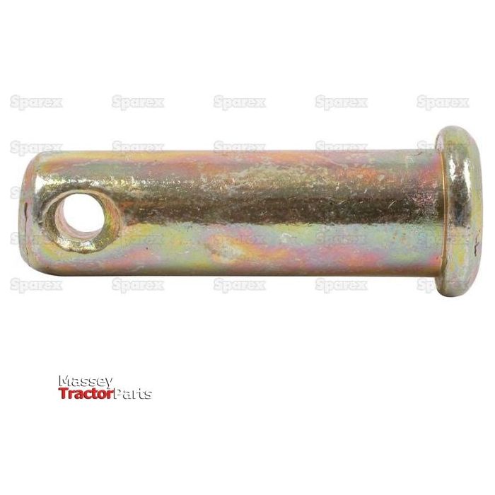 The Sparex Brake Rod Clevis Pin (Sparex Part No. S.42610) is a metal pin featuring a small hole near one end and a wider head on the other, essential for Massey Ferguson machinery.