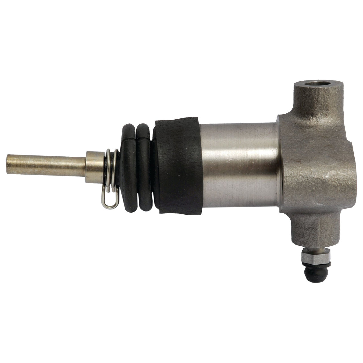 The Sparex Brake Slave Cylinder (RH & LH), with Sparex Part No. S.38294, is a metal automotive component featuring a cylindrical shape, along with an integrated rod, spring, and rubber elements designed for Renault vehicles.