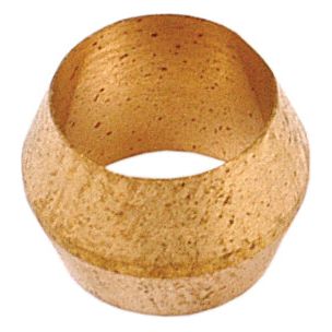 A close-up image of the Sparex Brass Fuel Line Olive Ø 1/4'' (Part No. S.5142), suitable for Landini machinery. The olive is ring-shaped with a smooth interior and a rough, textured exterior.