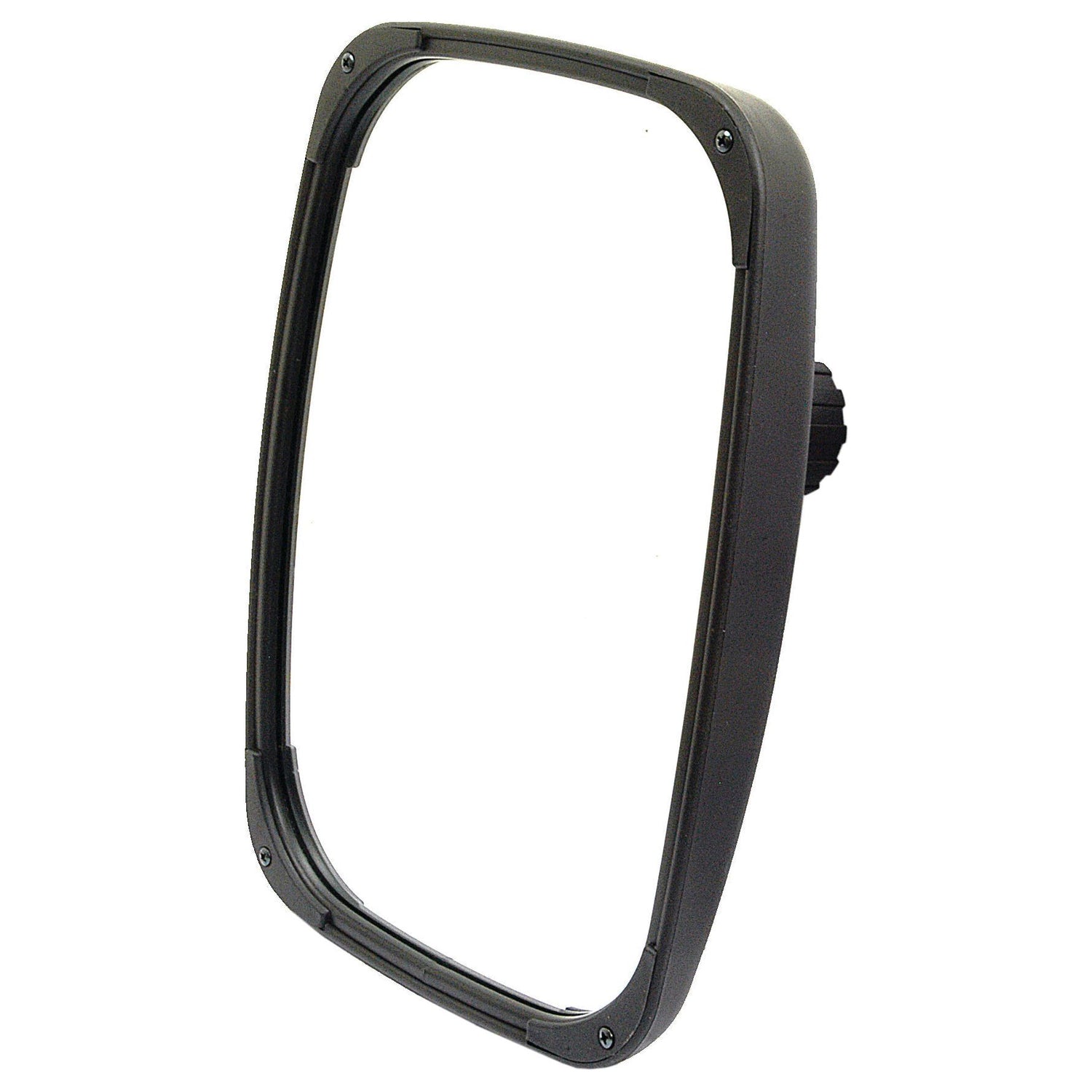 A rectangular, convex mirror head with a black frame and adjustable knob, viewed against a plain white background, featuring the Sparex Farmall 105U emblem for added precision. Product information: Mirror Head - Rectangular, Convex, 330 x 240mm, RH & LH - S.39705 by Sparex.