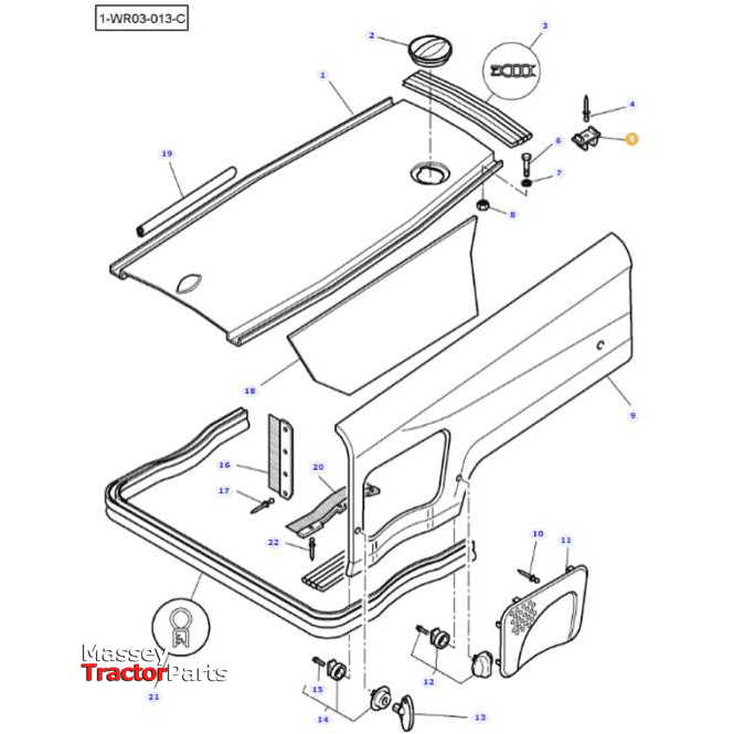 Massey Ferguson Buffer - 3800376M1 | OEM | Massey Ferguson parts | Bonnets & Components-Massey Ferguson-Cabin & Body Panels,Farming Parts,Tractor Parts