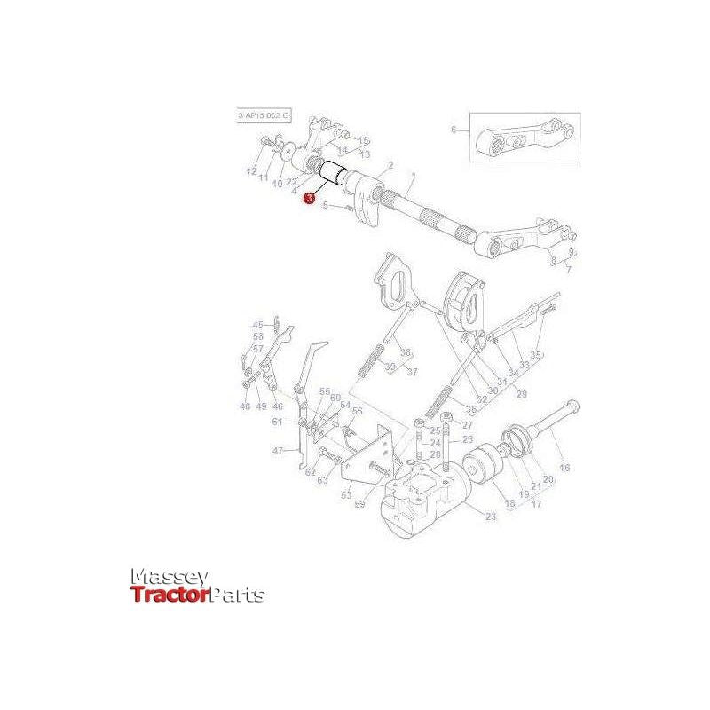 Massey Ferguson Bush Cross Shaft - 3611558M1 | OEM | Massey Ferguson parts | Linkage-Massey Ferguson-