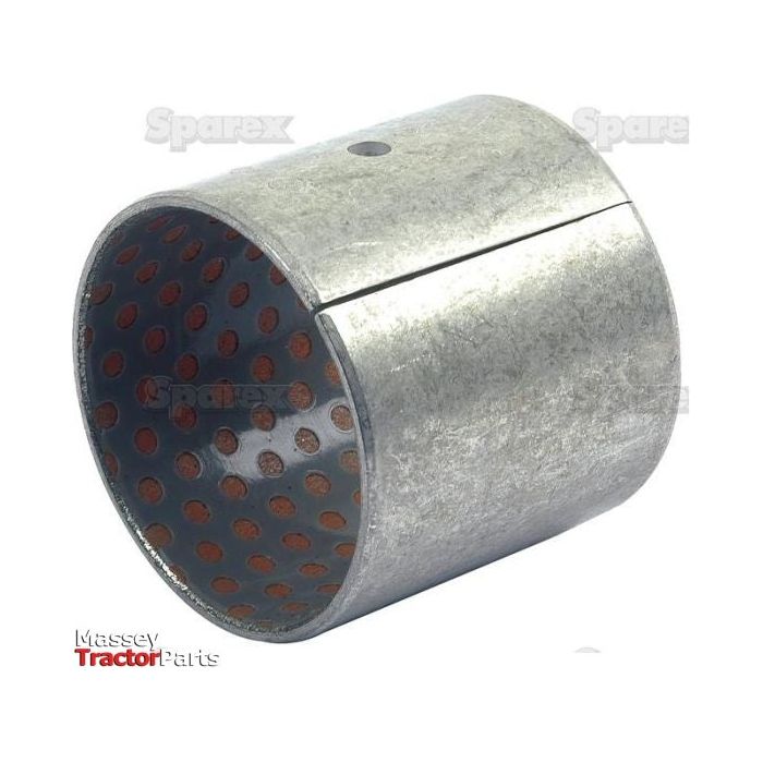 Close-up of a metal cylindrical bushing, known as Bush with Sparex Part No. S.43334, featuring a perforated lining for use in machinery such as Massey Ferguson tractors. Ideal for integration with the drive shaft, this component is part of the Sparex range.